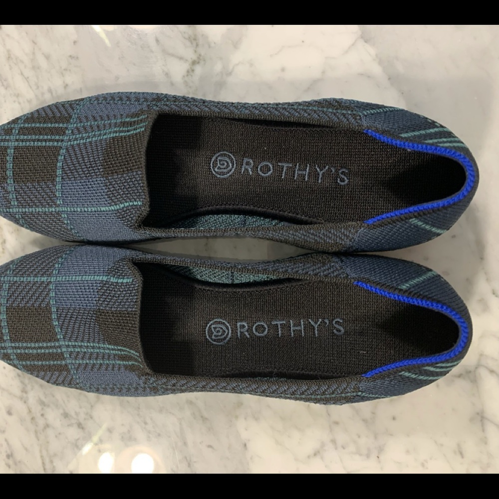 Navy Plaid Rothy Loafer